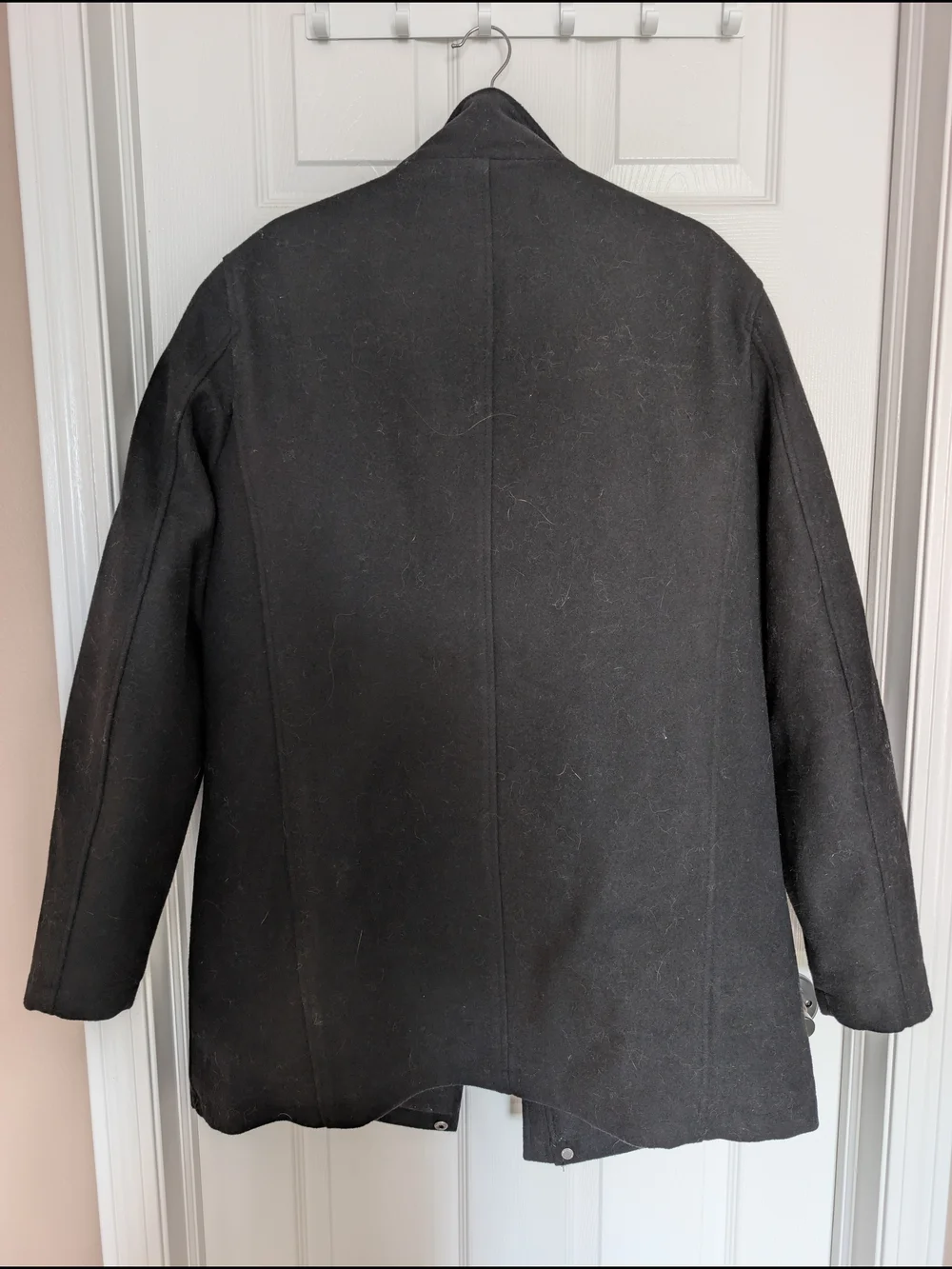 Calvin Klein Black Wool Blend Men's Coat